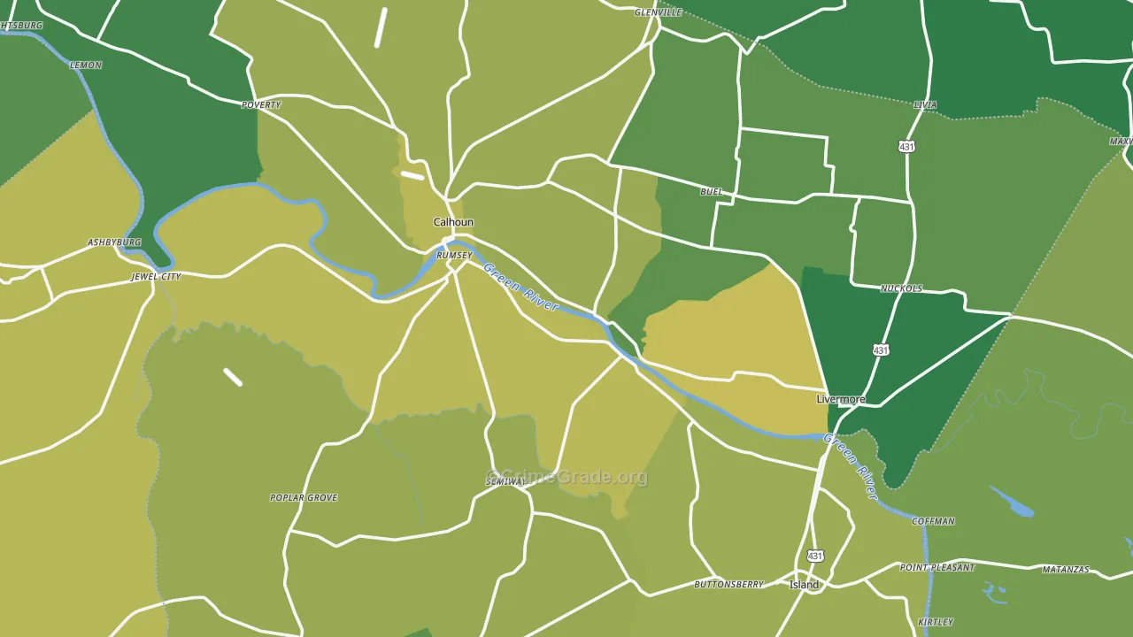 McLean County, KY Map of Murder Rates