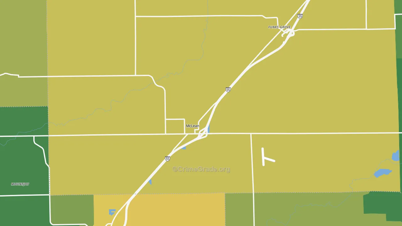 McLean, IL Map of Murder Rates