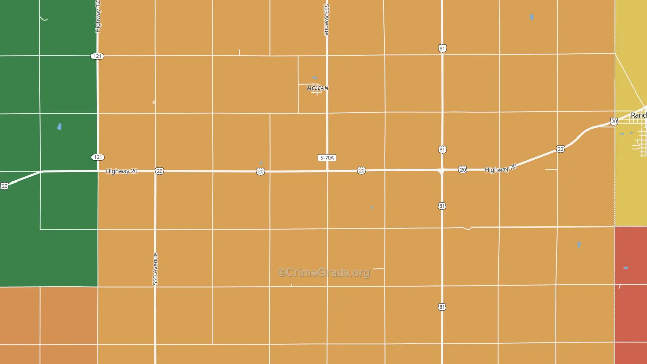 Mclean, NE Map of Murder Rates