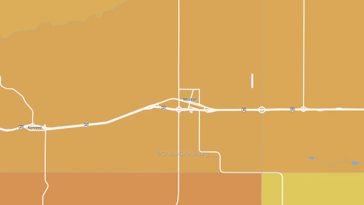 McLean, TX Map of Murder Rates