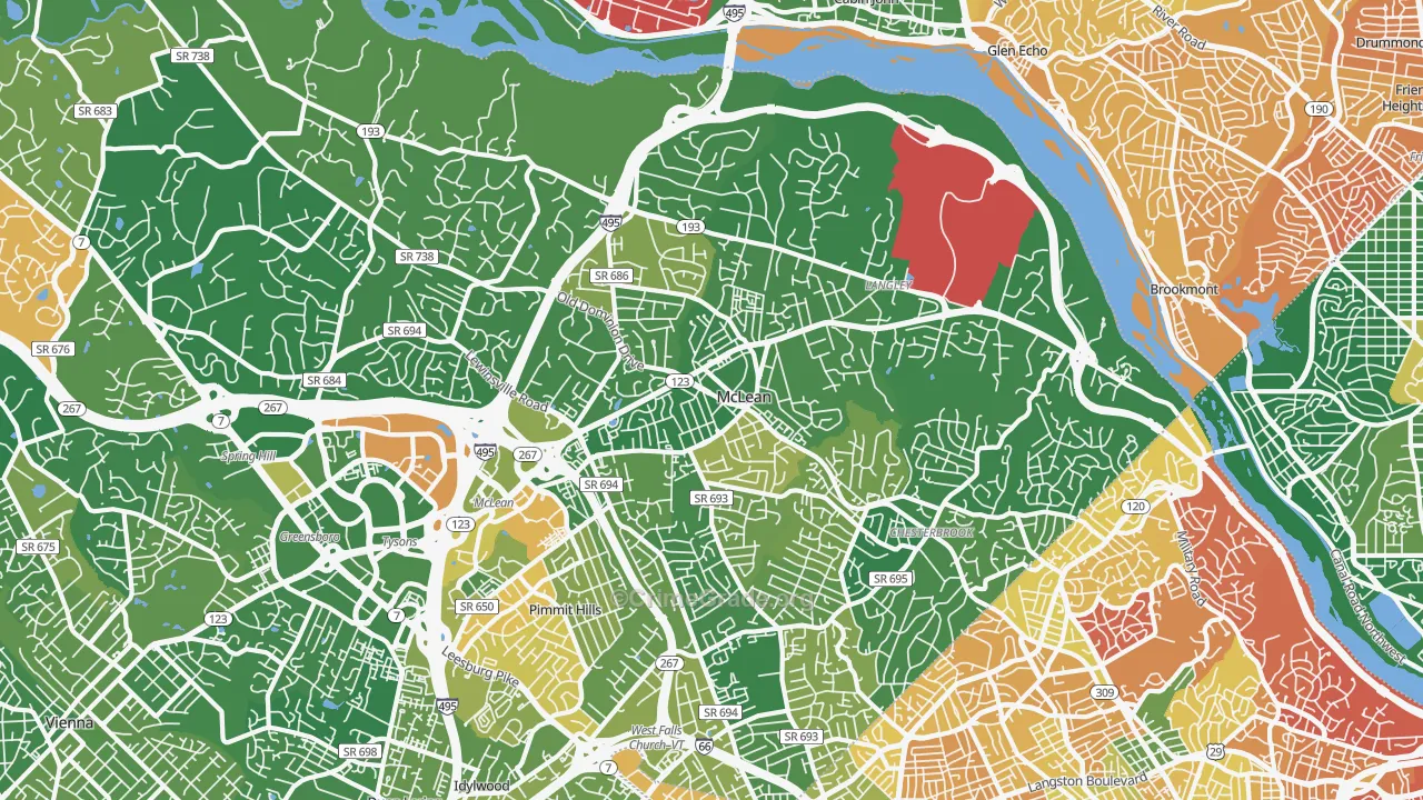 McLean, VA Map of Murder Rates