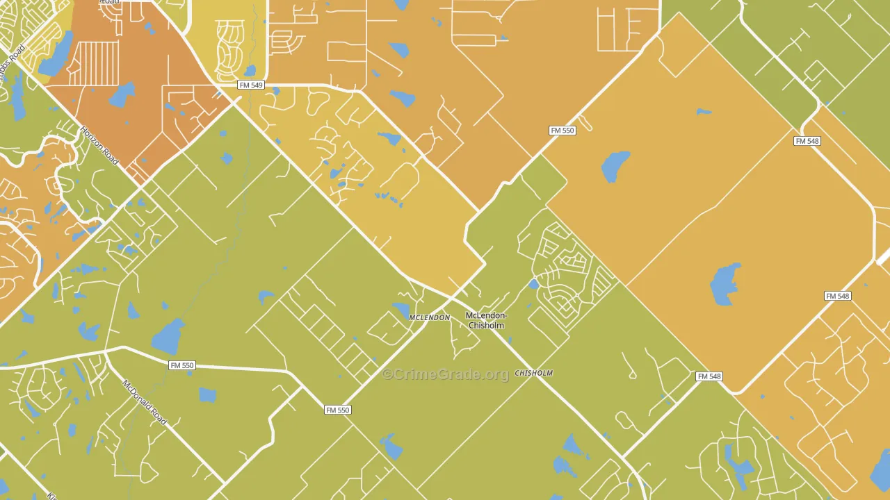 McLendon-Chisholm, TX Map of Murder Rates