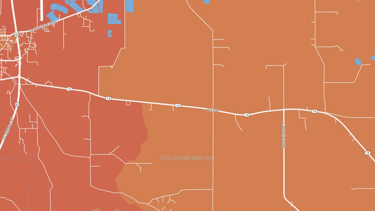 McLeod, MS Map of Murder Rates