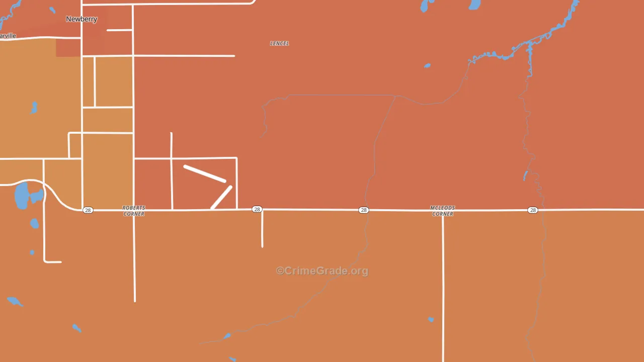 McLeods Corner, MI Map of Murder Rates