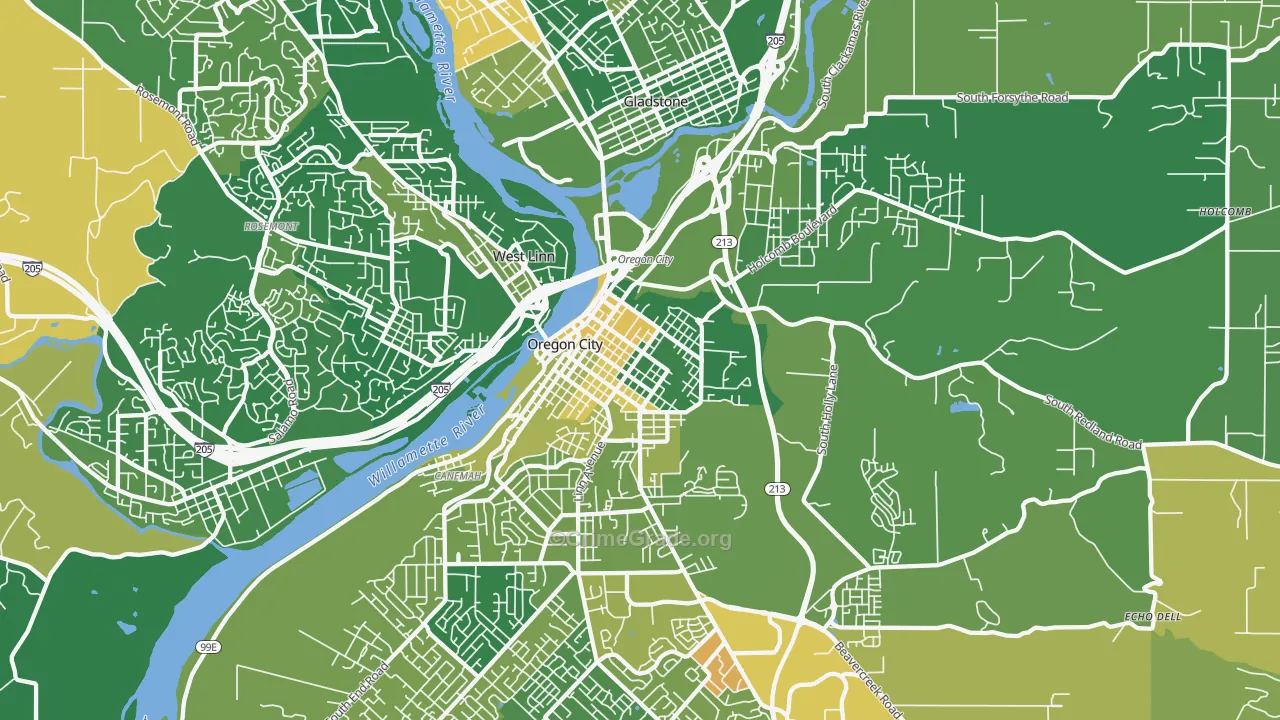 McLoughlin, Oregon City, OR Map of Murder Rates