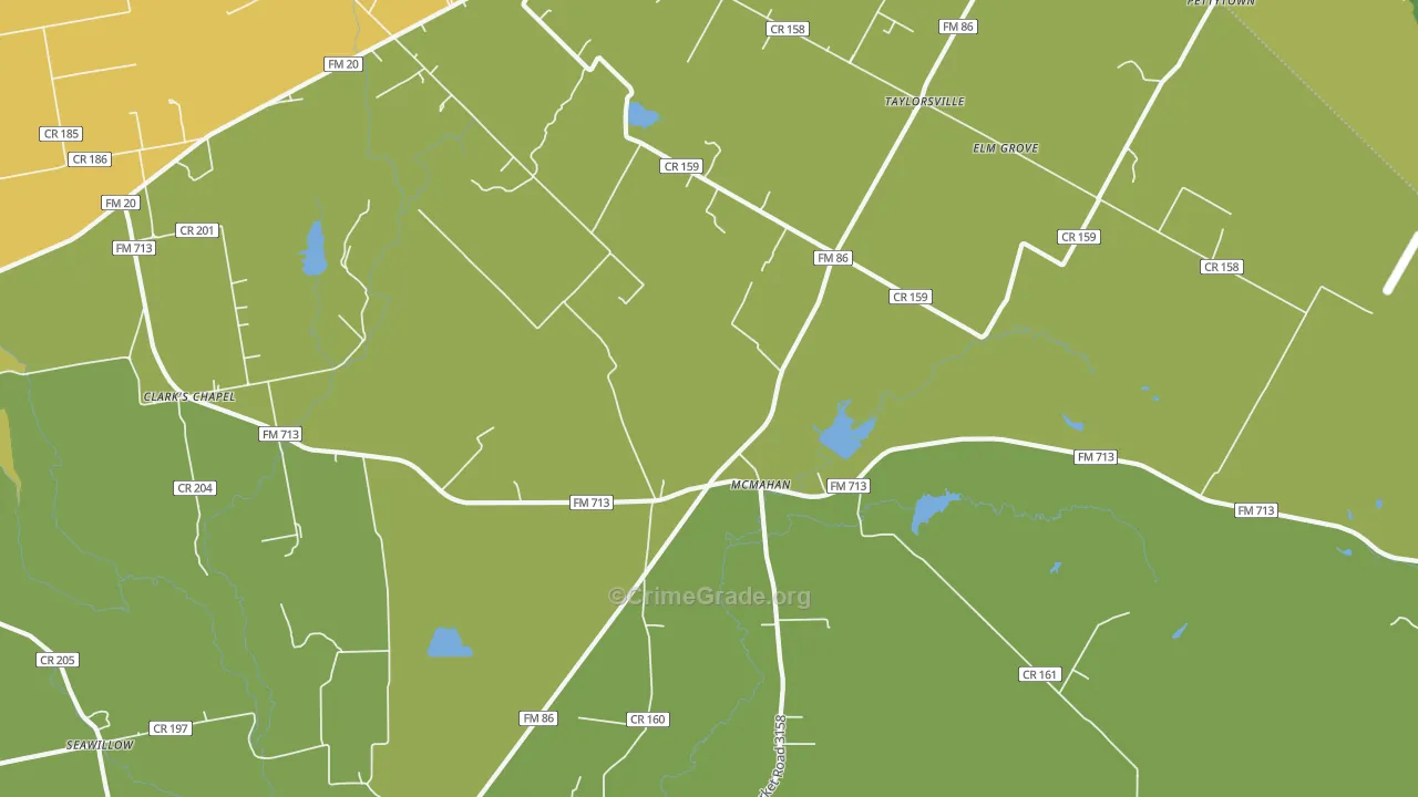 McMahan, TX Map of Murder Rates