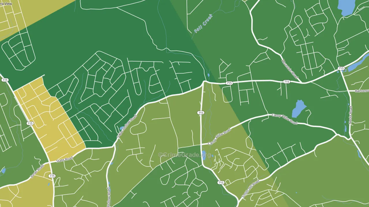 McMichaels, PA Map of Murder Rates