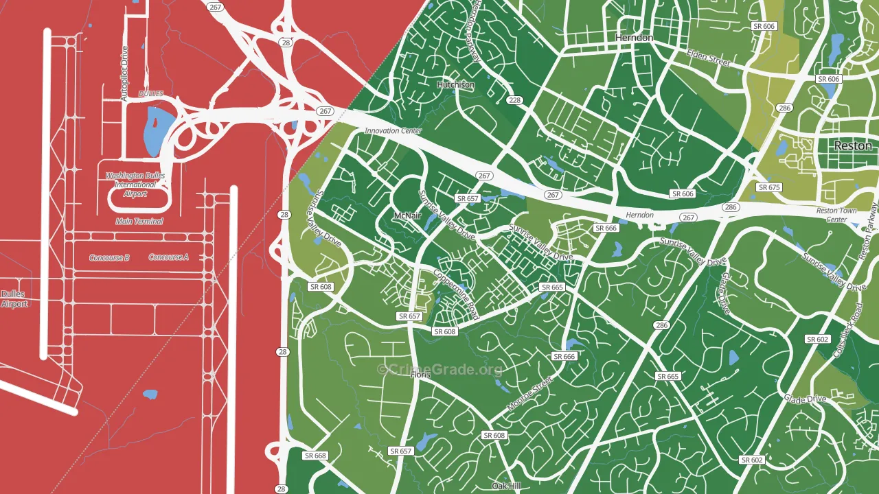 McNair, VA Map of Murder Rates