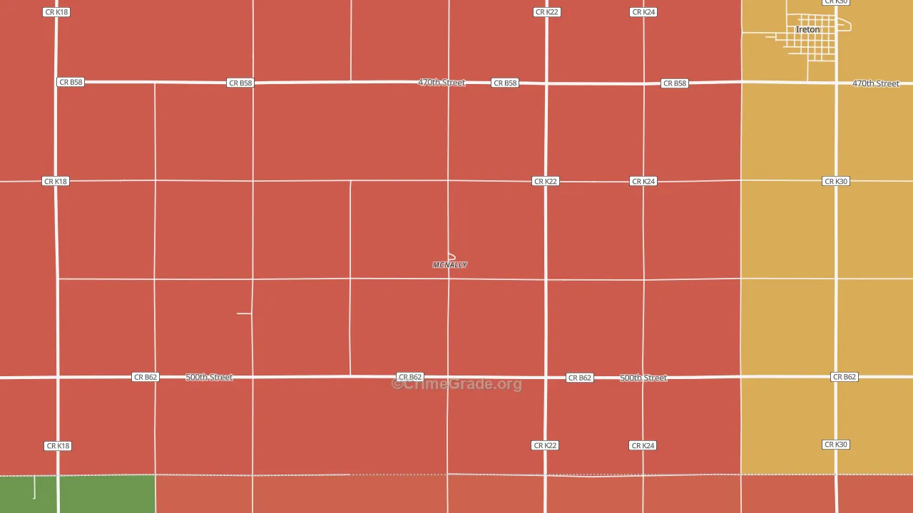 McNally, IA Map of Murder Rates