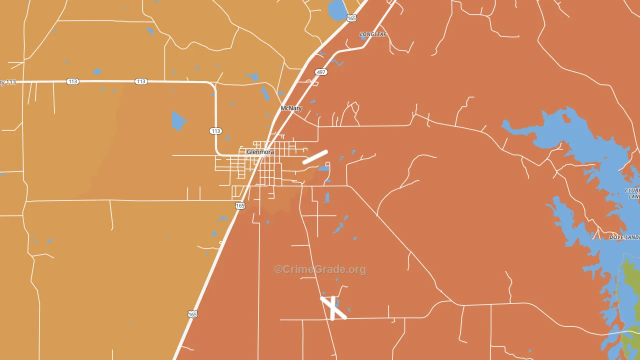 McNary, LA Map of Murder Rates