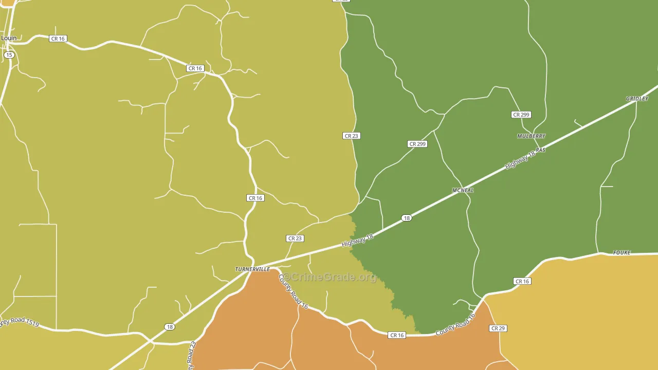 McNeal, MS Map of Murder Rates