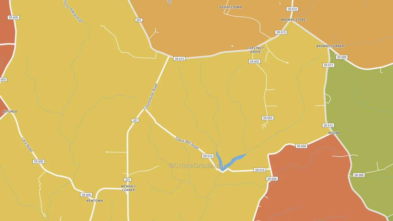 McNeals Corner, VA Map of Murder Rates