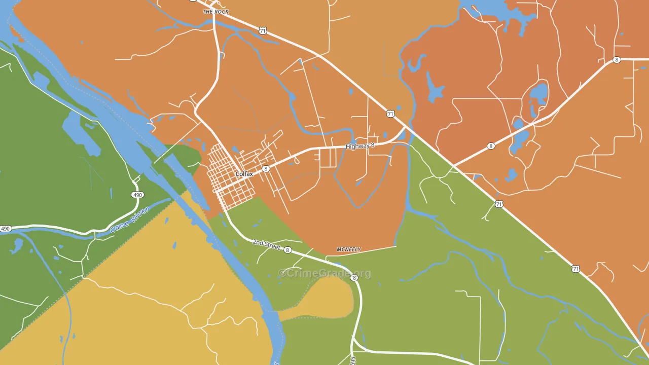 McNeely, LA Map of Murder Rates