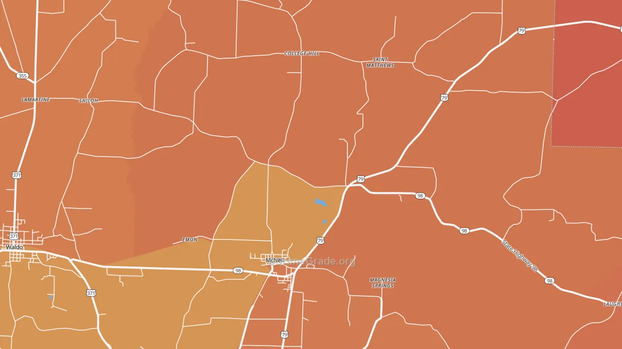 McNeil, AR Map of Murder Rates