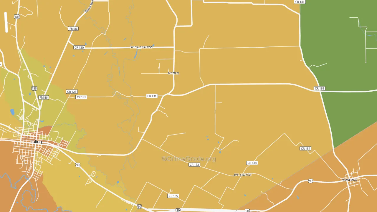 McNeil, TX Map of Murder Rates
