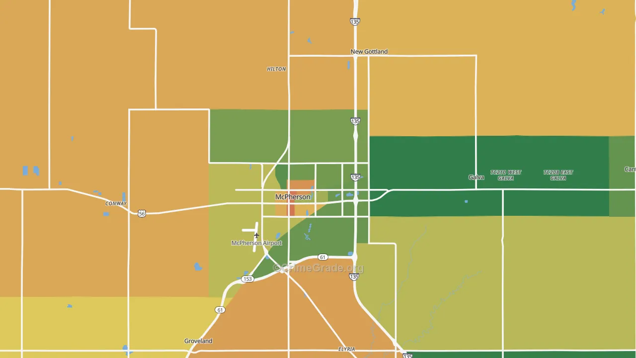 McPherson County, KS Map of Murder Rates