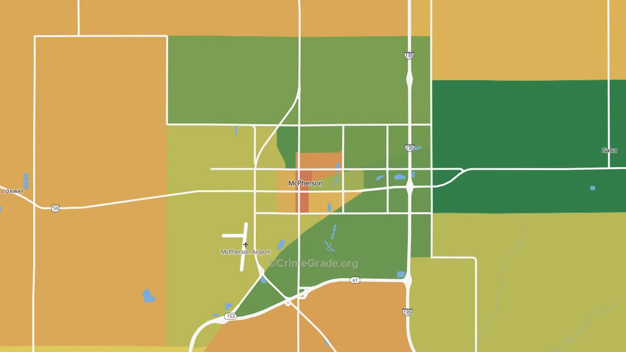 McPherson, KS Map of Murder Rates
