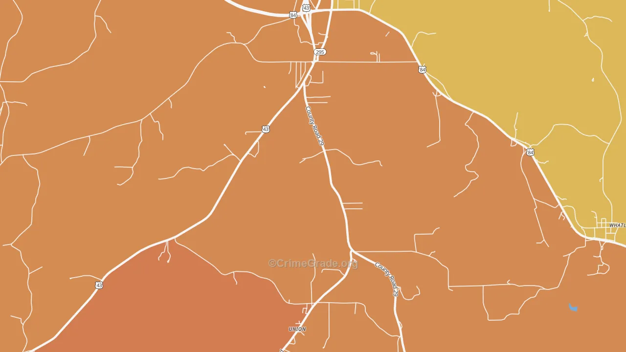 McVay, AL Map of Murder Rates