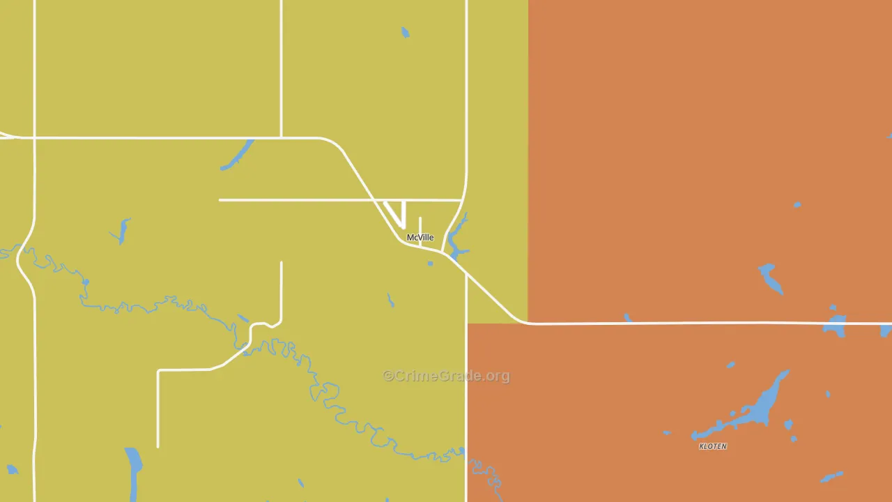 Mcville, ND Map of Murder Rates
