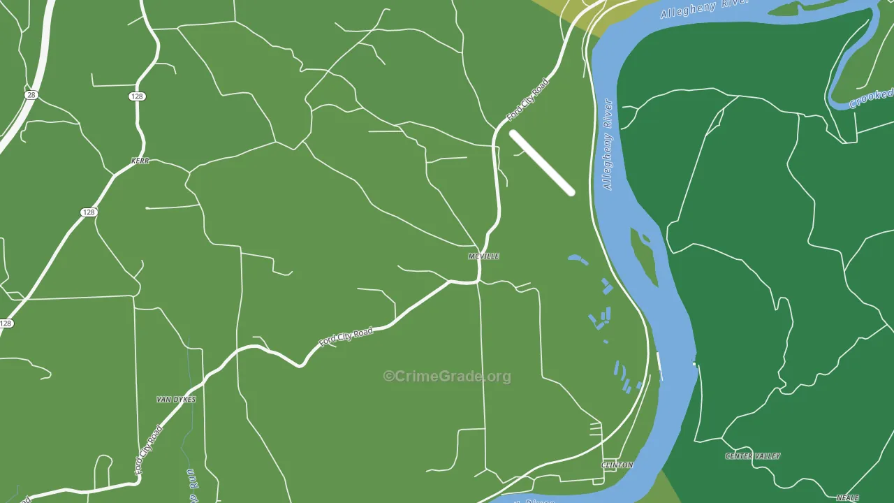 McVille, PA Map of Murder Rates