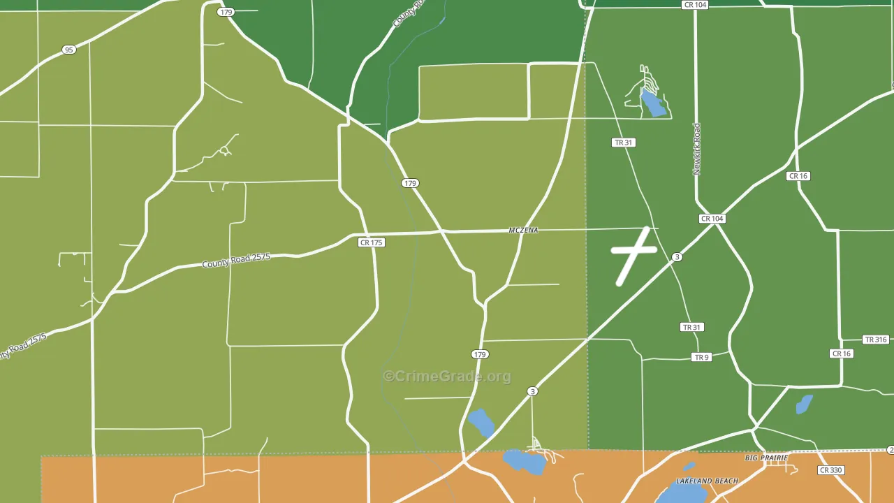 McZena, OH Map of Murder Rates
