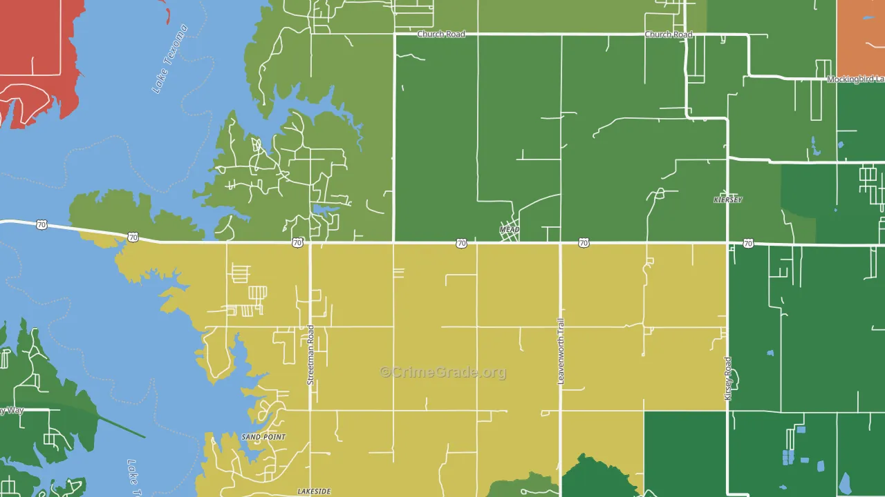 Mead, OK Map of Murder Rates