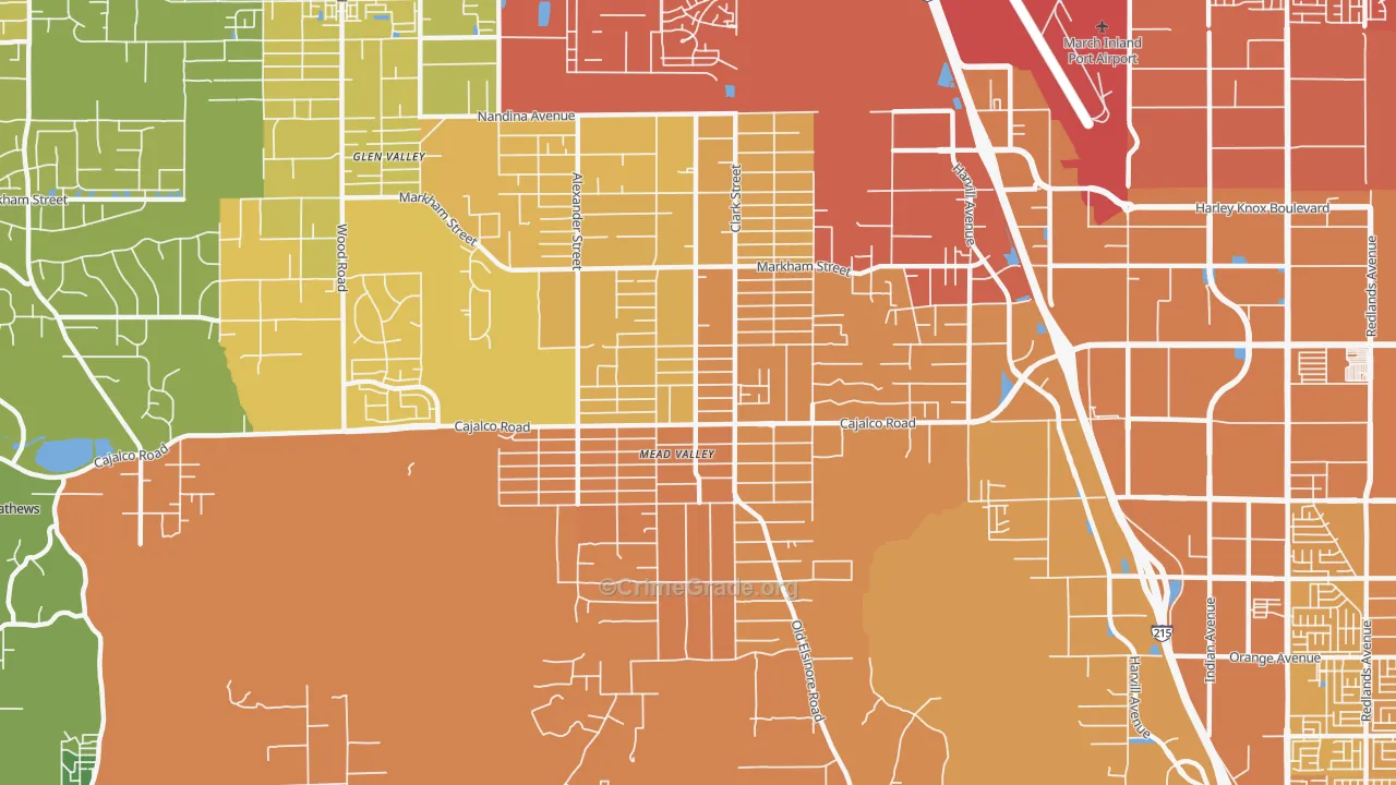 Mead Valley, CA Map of Murder Rates