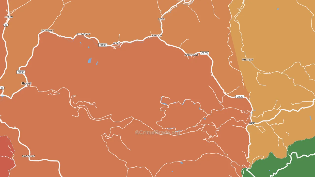 Mead, WV Map of Murder Rates