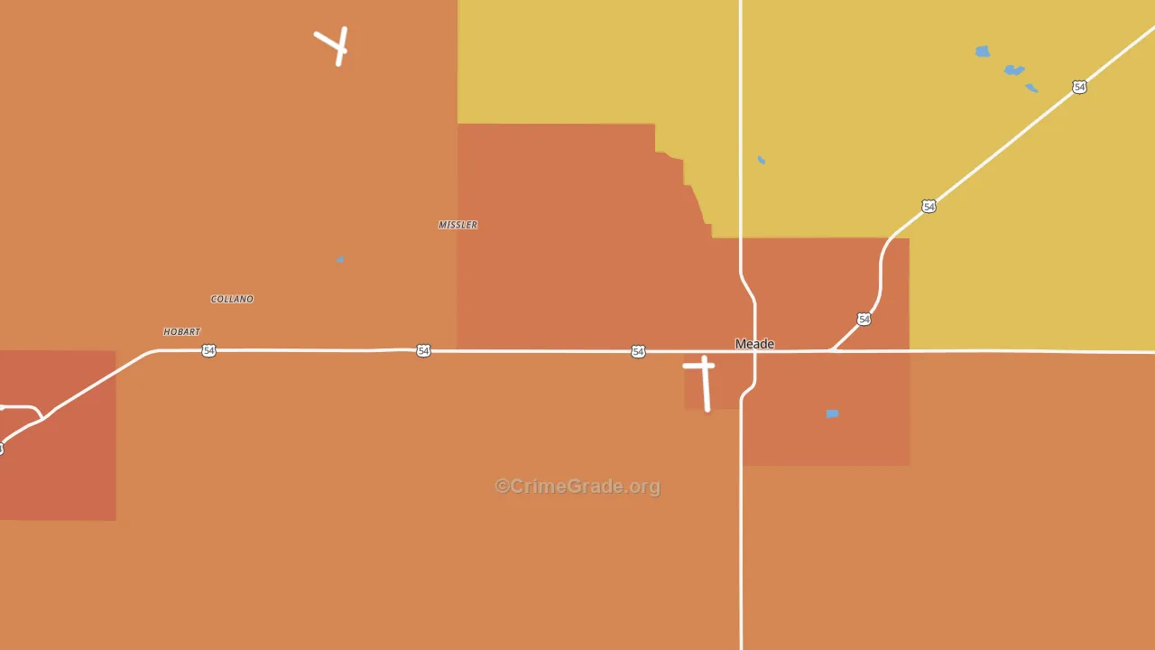 Meade County, KS Map of Murder Rates