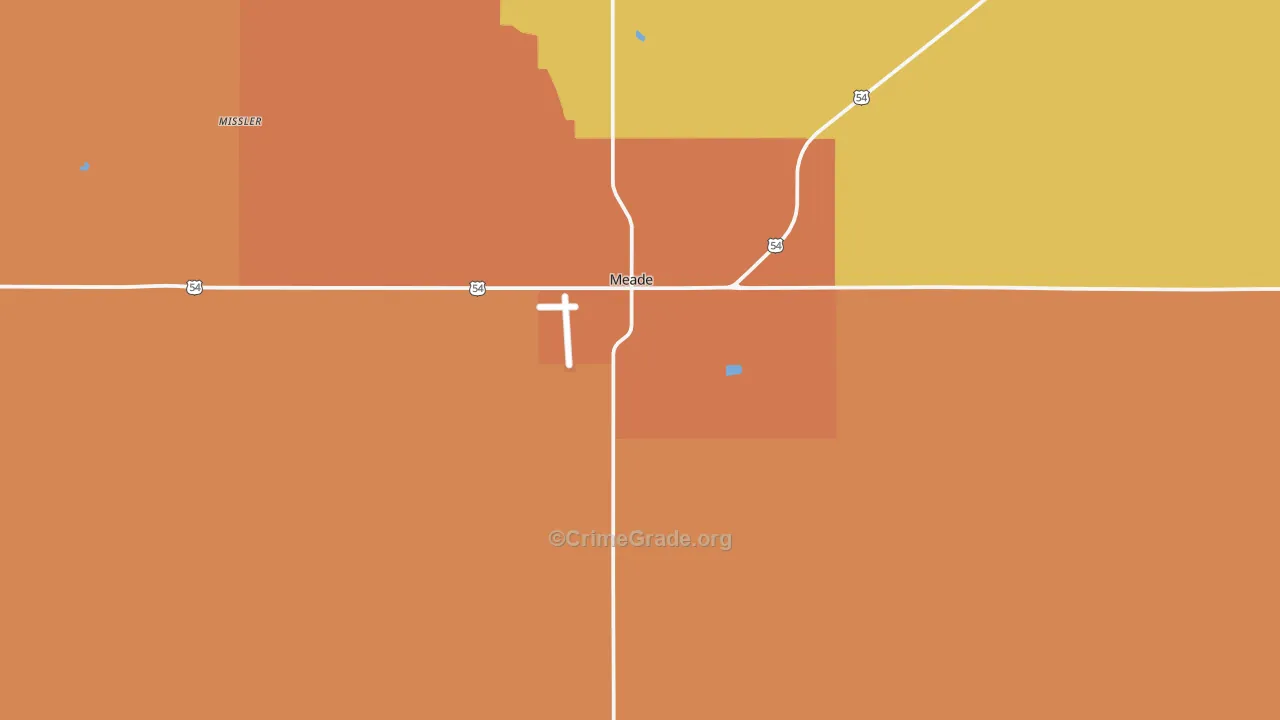 Meade, KS Map of Murder Rates