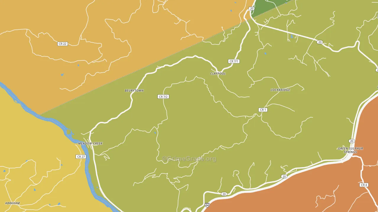 Meadow Creek, WV Map of Murder Rates