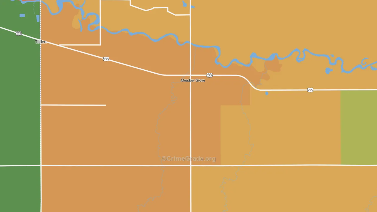 Meadow Grove, NE Map of Murder Rates