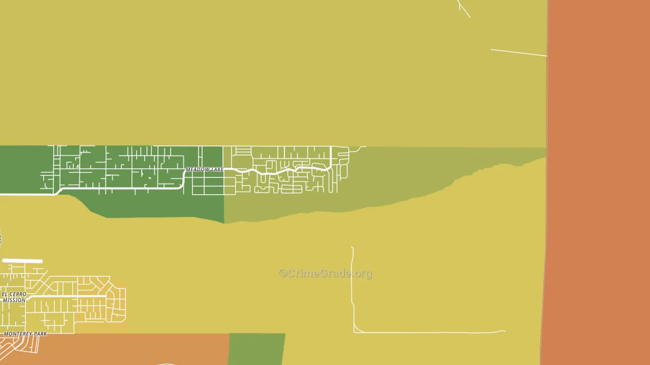 Meadow Lake, NM Map of Murder Rates