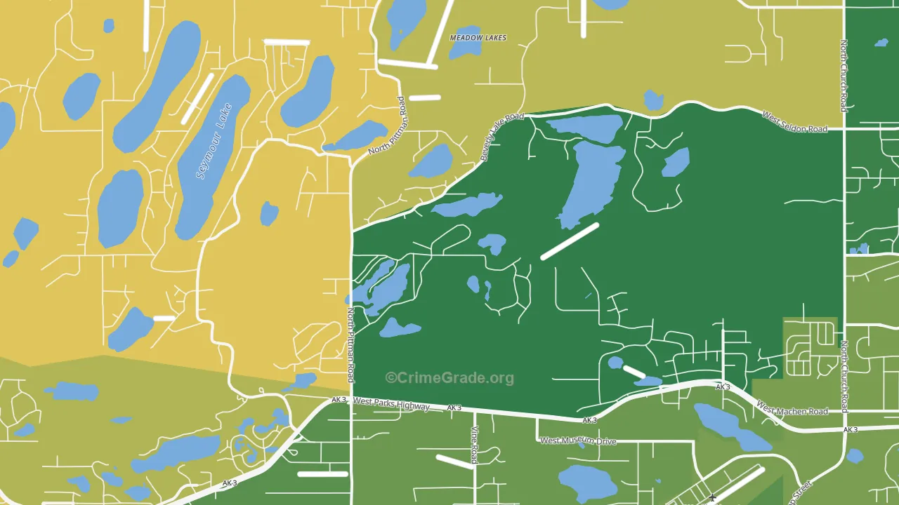Meadow Lakes, AK Map of Murder Rates