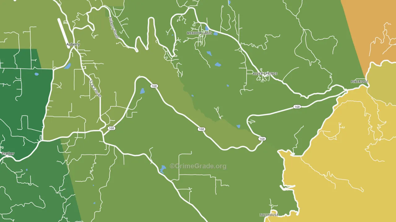 Meadow Lakes, CA Map of Murder Rates