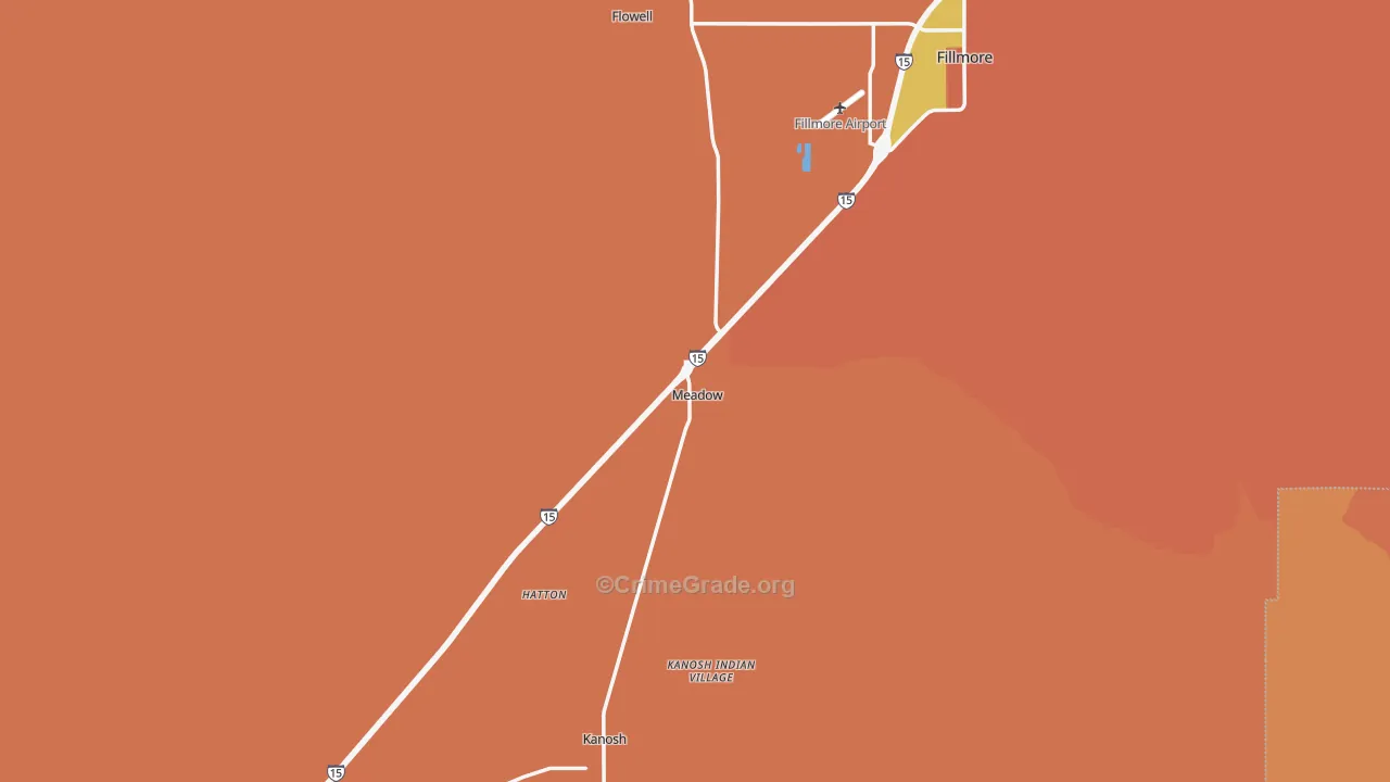 Meadow, UT Map of Murder Rates