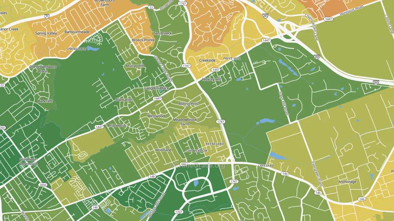 Meadow Vale, KY Map of Murder Rates