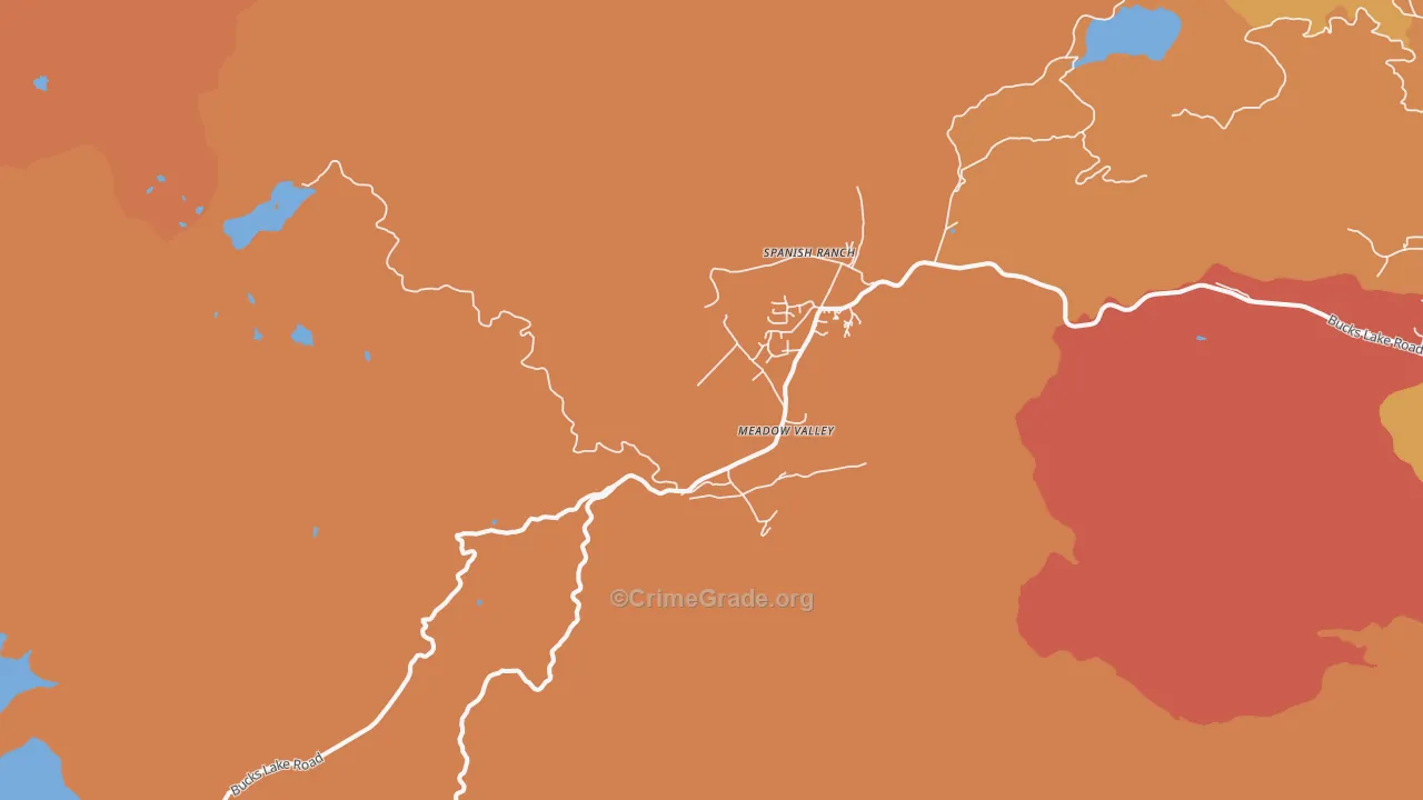 Meadow Valley, CA Map of Murder Rates