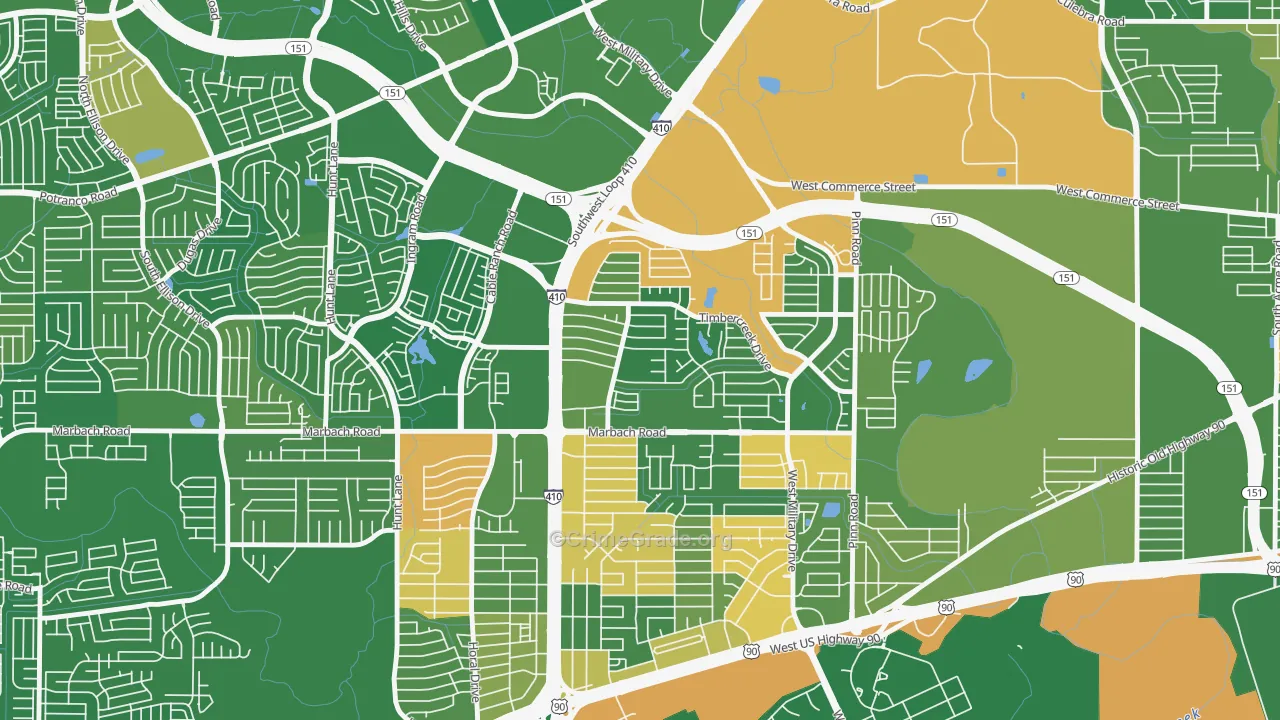 Meadow Village, San Antonio, TX Map of Murder Rates