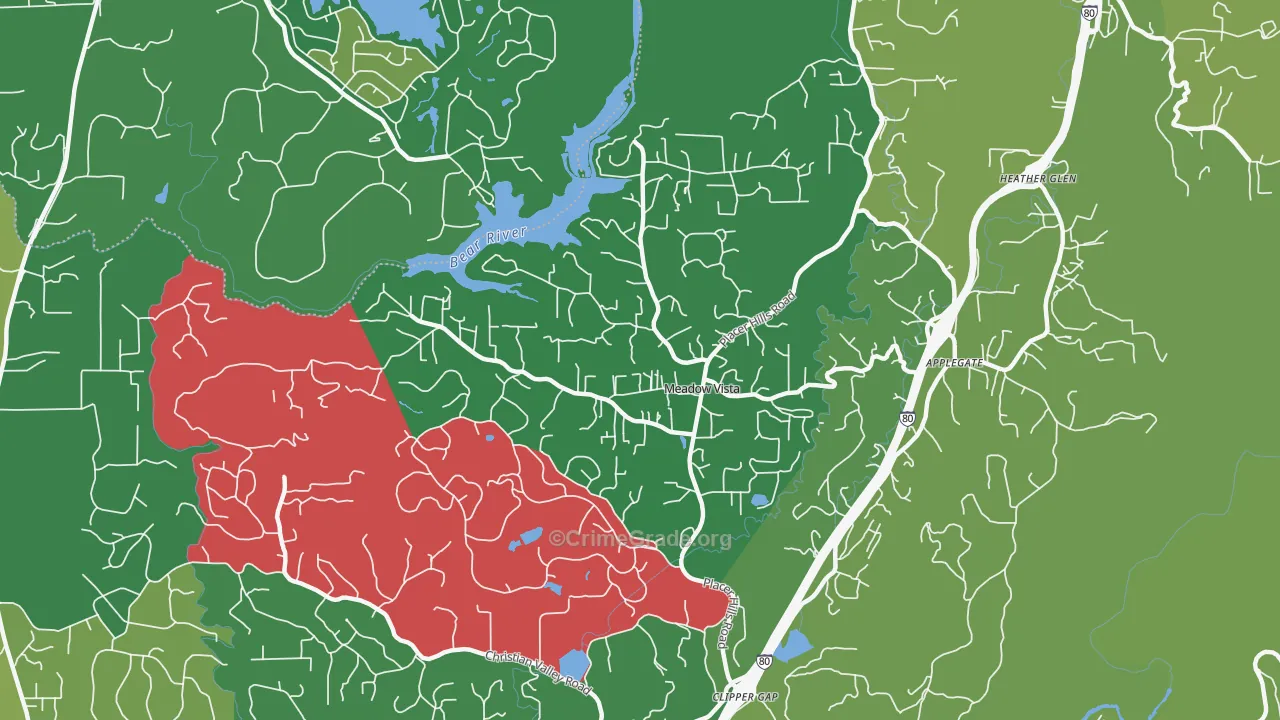 Meadow Vista, CA Map of Murder Rates