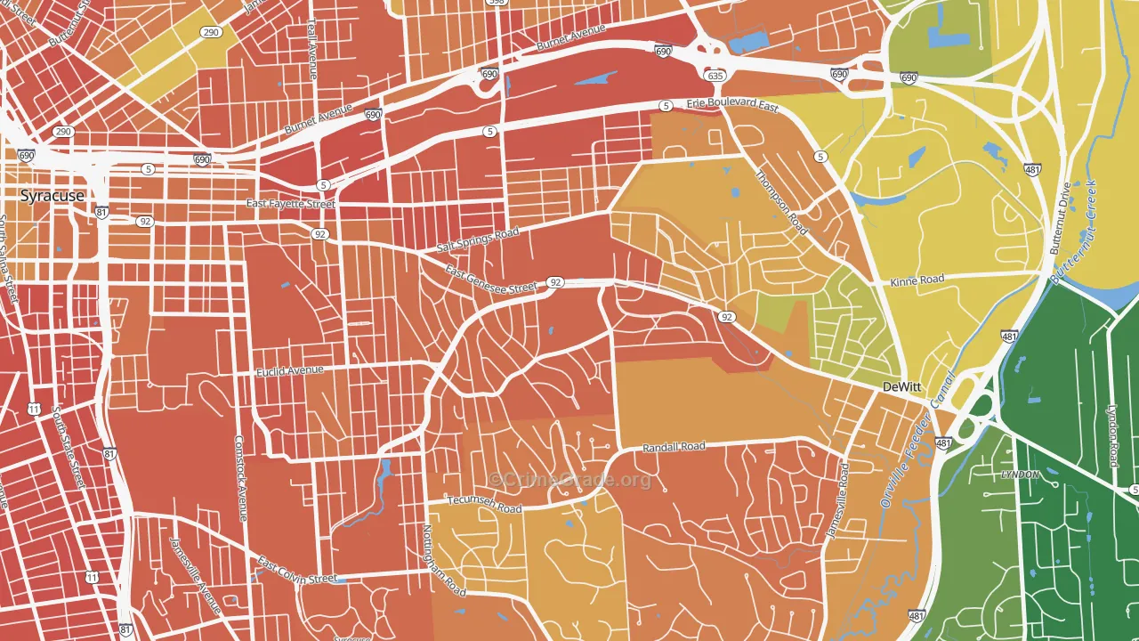 Meadowbrook, Syracuse, NY Map of Murder Rates