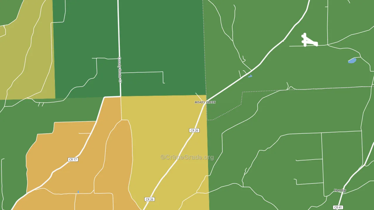 Meads Creek, NY Map of Murder Rates