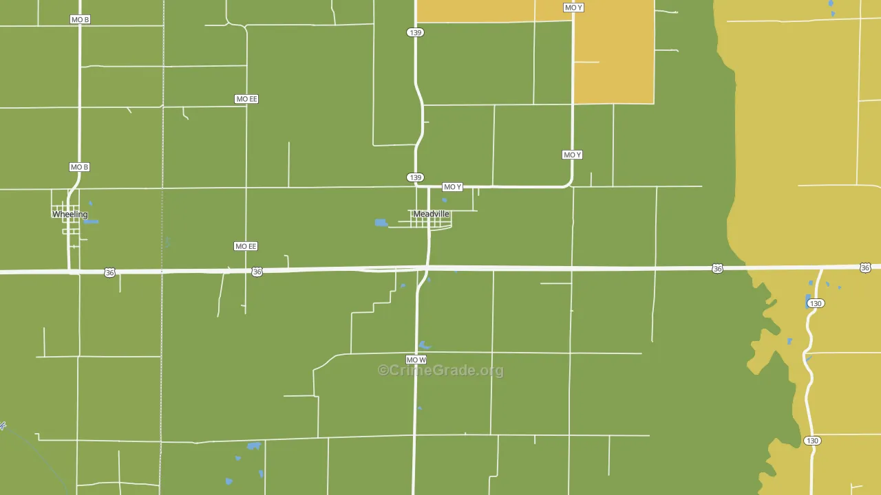 Meadville, MO Map of Murder Rates
