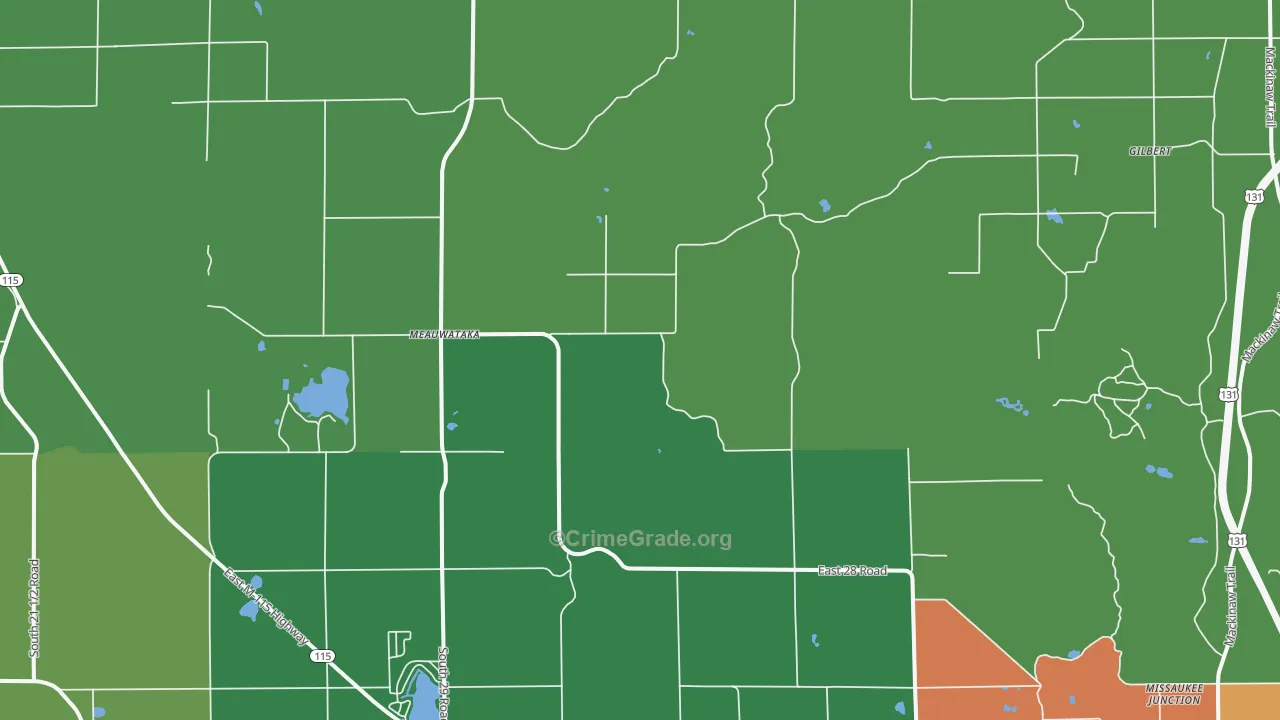 Meauwataka, MI Map of Murder Rates