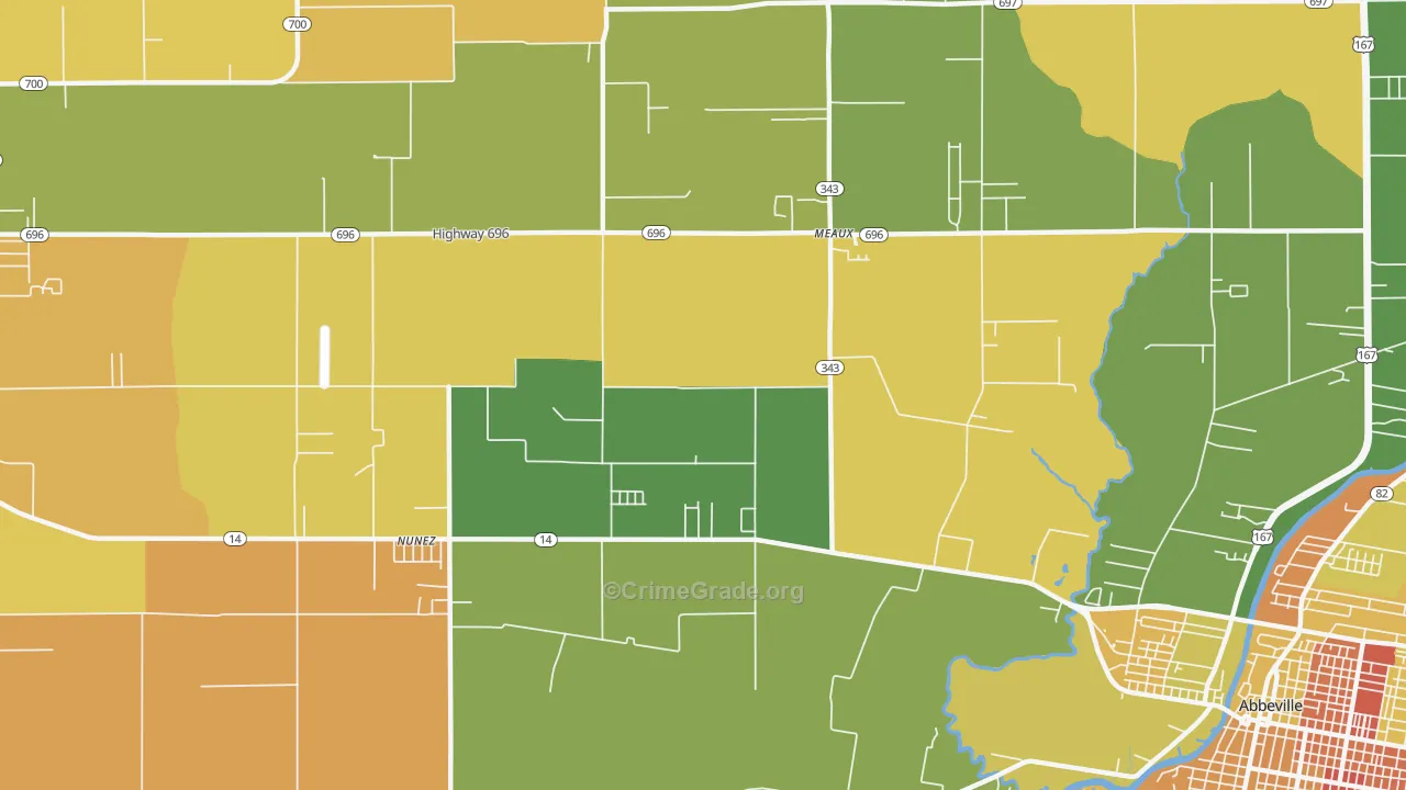 Meaux, LA Map of Murder Rates