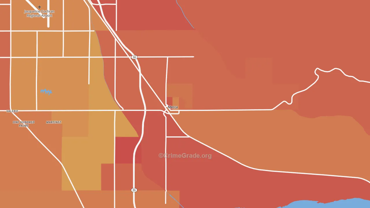 Mecca, CA Map of Murder Rates