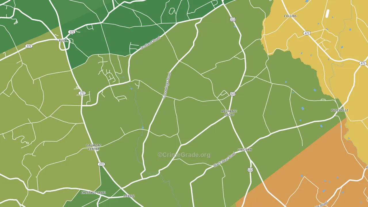 Mechanics Grove, PA Map of Murder Rates