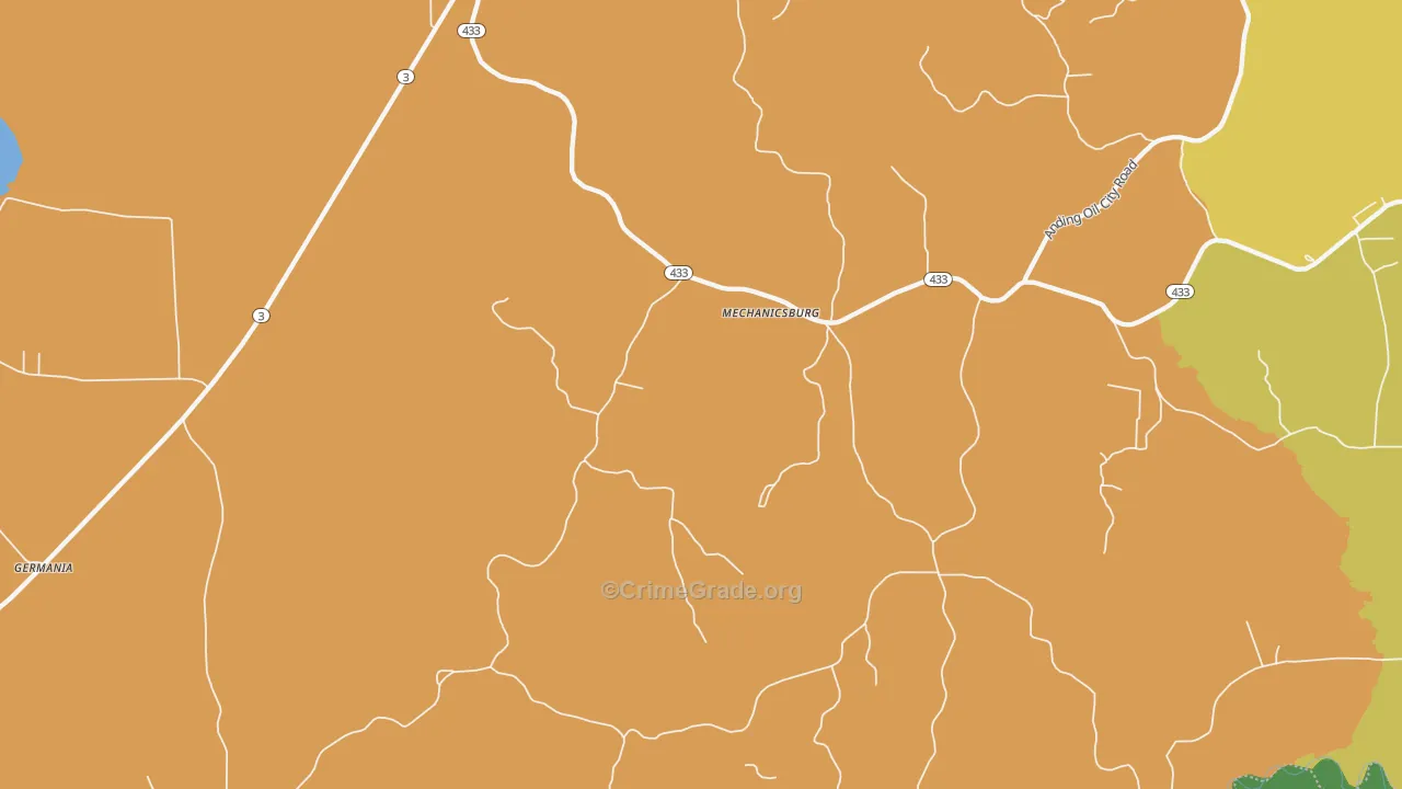 Mechanicsburg, MS Map of Murder Rates