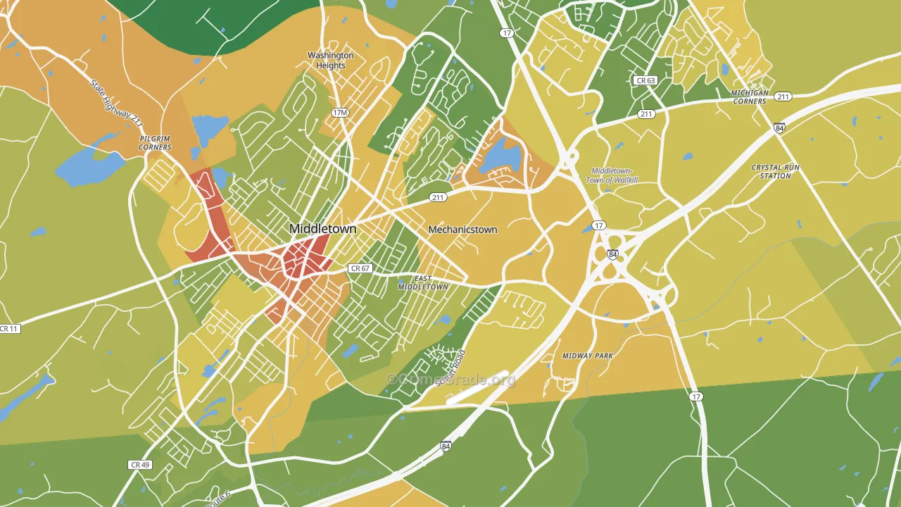 Mechanicstown, NY Map of Murder Rates