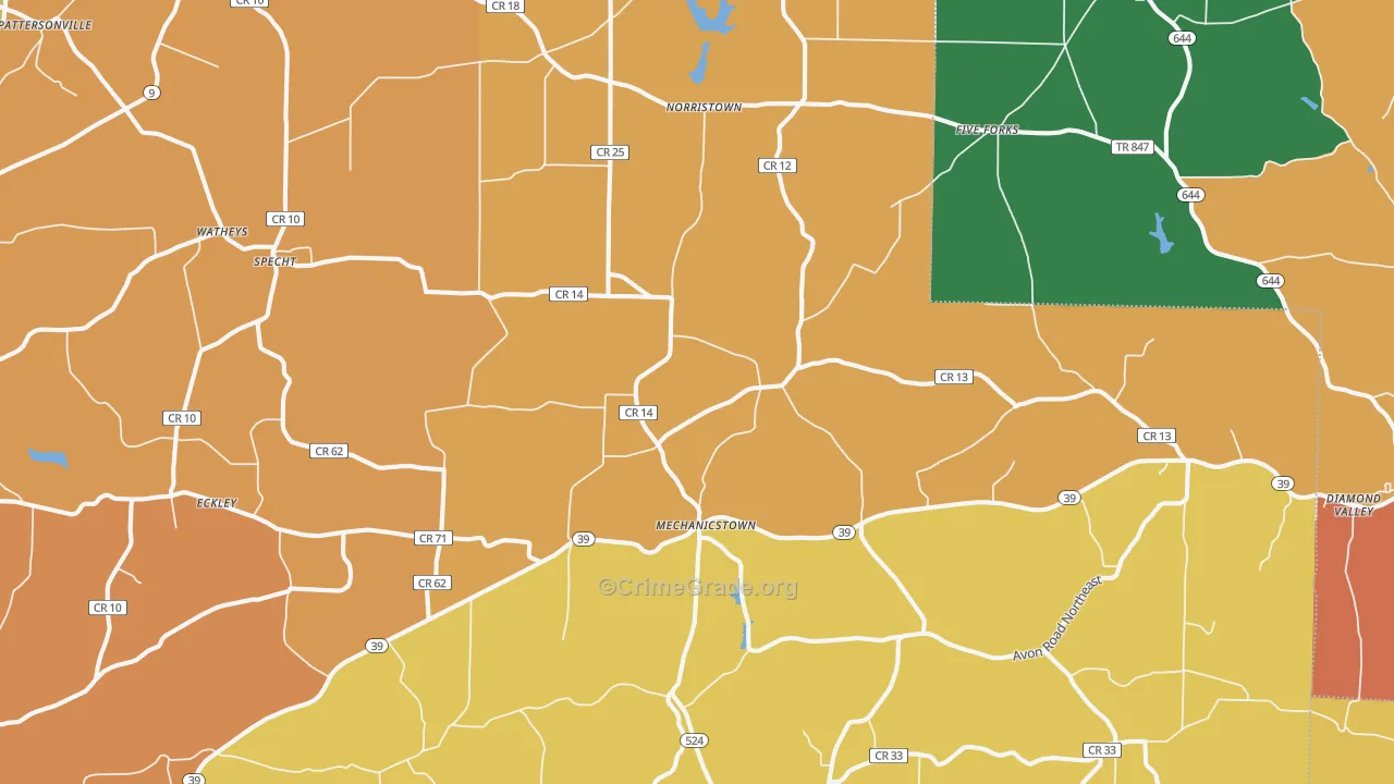Mechanicstown, OH Map of Murder Rates